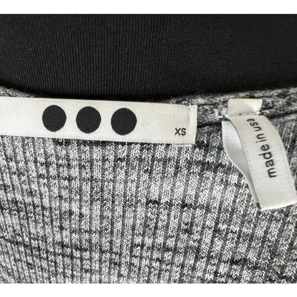 Three Dots Gray Asymmetric Wrap Front Draped Long Sleeve Cardigan Sweater XS